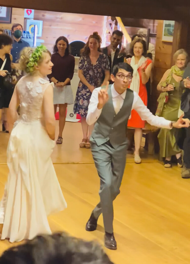 Bride and groom during their first dance