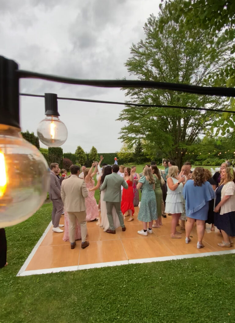 wedding dance floor, outside venue, portapixie