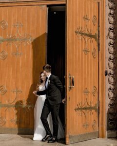 wedding venue with bridegroom